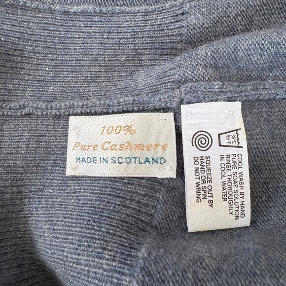 Maus & Hoffman Cashmere Sweater Vest Scotland 44 Grunge Preppy Trashed Blue - Picture 4 of 10